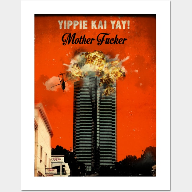 Die Hard retro travel print Wall Art by 2ToastDesign